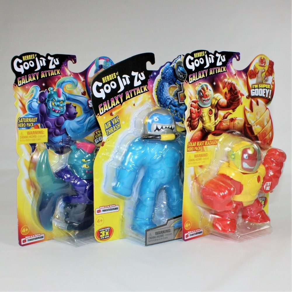 HEROES OF GOO JIT ZU 2021 GALAXY ATTACK (3) Saturnaut Blazagon Thrash Figures❗
